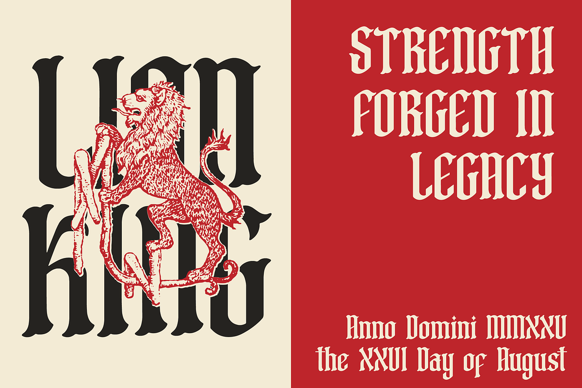 Mythic Griffin | Blackletter Font, a Blackletter Font by Denustudios (Photo 7 of 12)