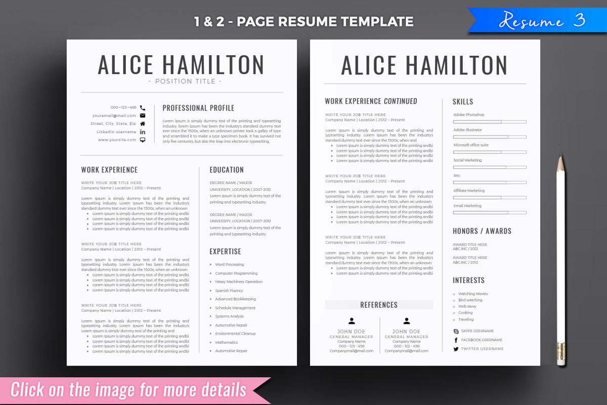 Resume/CV Mega Bundle, a Resume Template by A1RESUME (Photo 19 of 21)