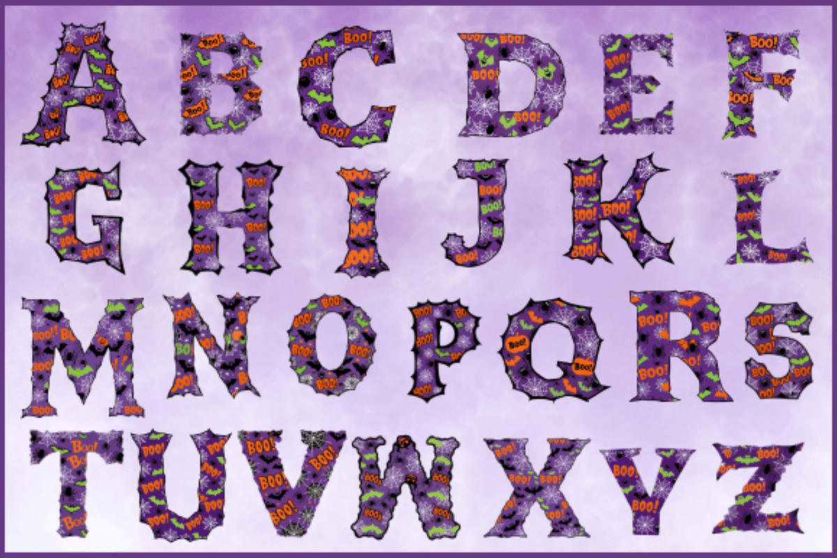 Halloween Alphabet A-Z Clipart, a Decorative Illustration by Dizzy Art Studio (Photo 2 of 2)