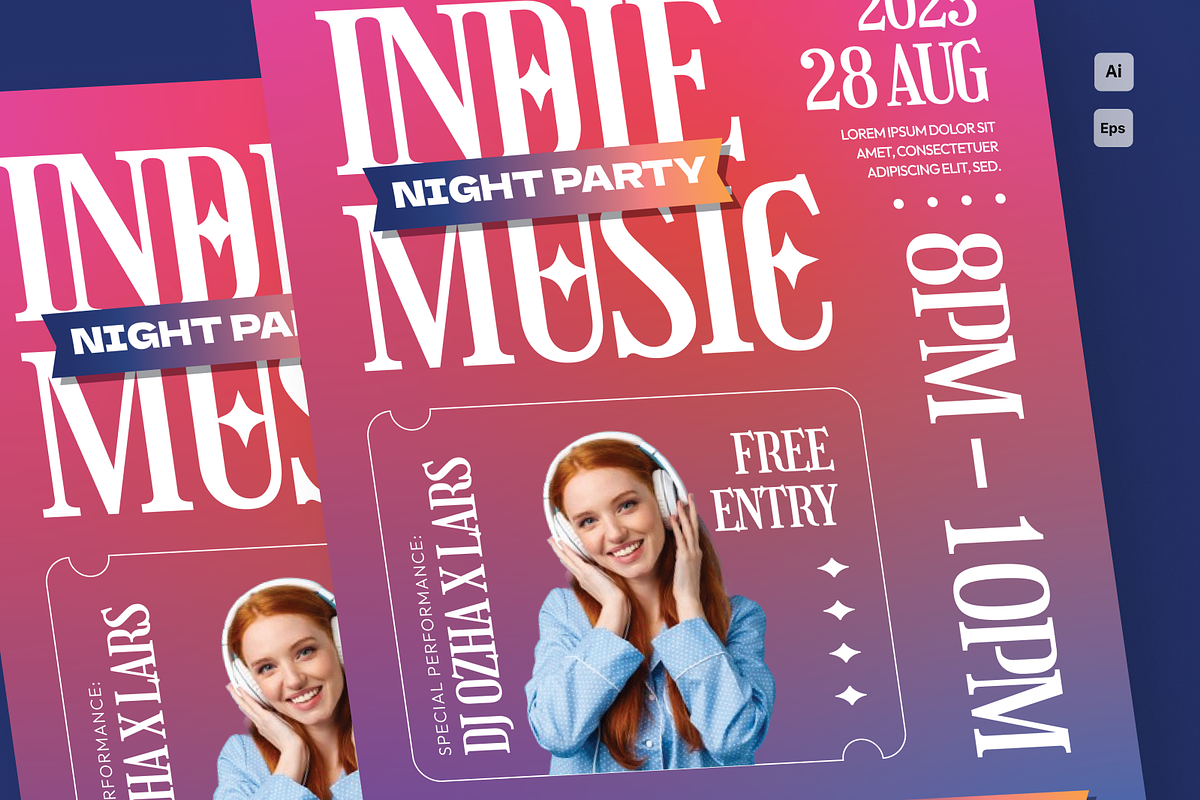 Indie Music Flyer, a Flyer Template by MMPixelCraft (Photo 4 of 4)
