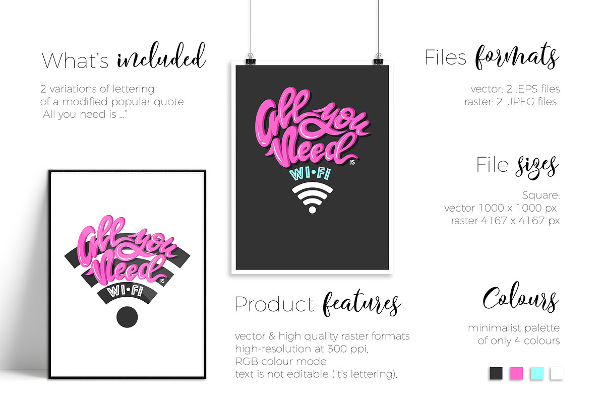 All you need is ...WiFi :) Lettering, a Graphic by NKTN graphics (Photo 2 of 4)