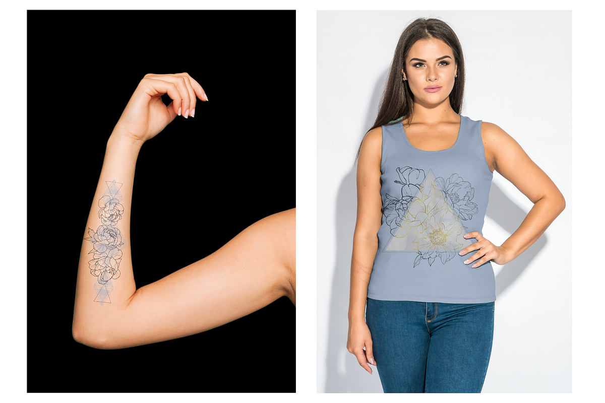 Floral Tattoo Set, an Object Graphic by VictoriaKStudio (Photo 5 of 6)