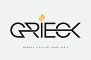 Grieck - Modern Ligature Sans Serif, a Sans Serif Font by Sealoung (Thumbnail 1 of 9)