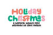 Holiday Christmas - Bubble Display, a Handwritten Font by SaktiAvellin (Thumbnail 1 of 9)