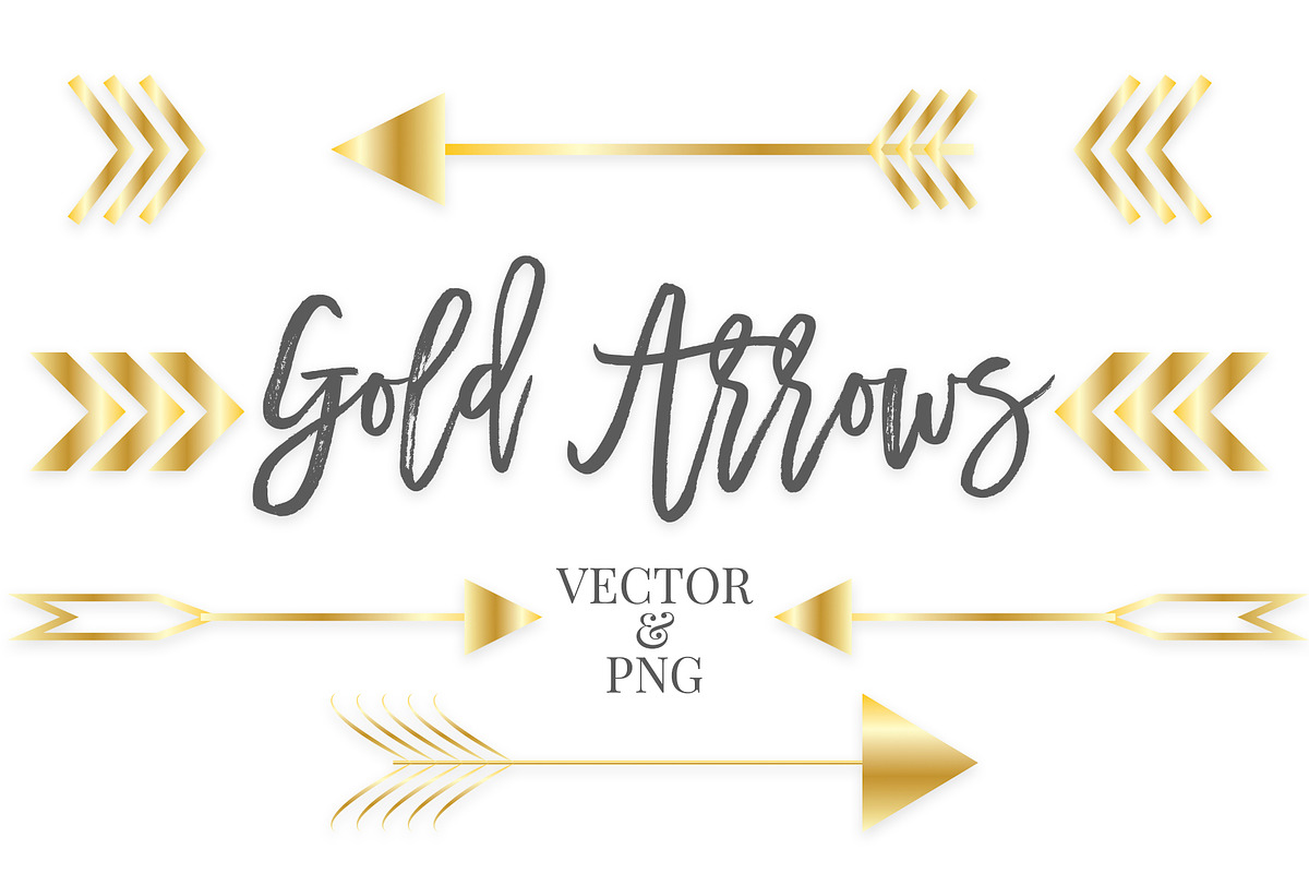 Gold Arrows Vector and PNG Graphics preview 2