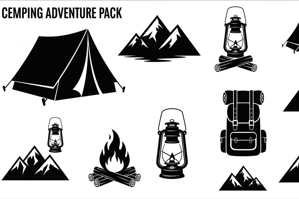 Camping Adventure Silhouette Icon, an Illustration by Artivon (Photo 13 of 51)