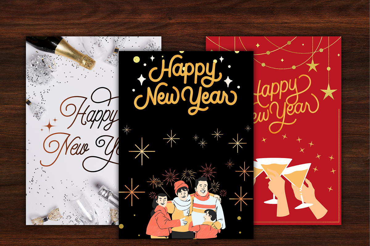 Elegant New Year Card Collection, a Card Template by WynterLife Studio (Photo 2 of 6)