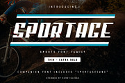 Sportage - Font Family, a Sans Serif Font by Burntilldead (Thumbnail 1 of 8)