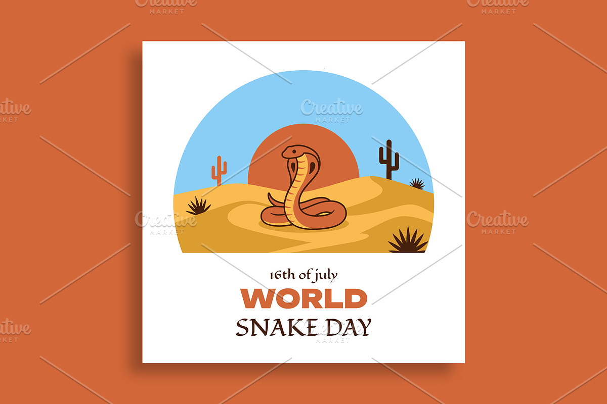World Snake Day Banner Template, a Social Media Template by nandinigraphics (Photo 2 of 3)