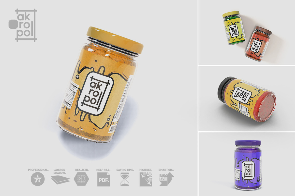 Jar Mock Up, a Cups & Container Mockup by akropol (Photo 1 of 7)