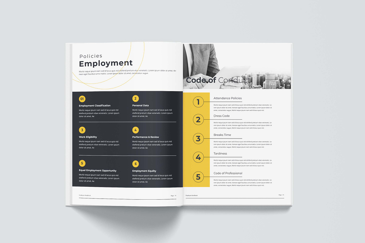 Employee Handbook Bundle | Word, IND, a Brochure Template by obayes (Photo 70 of 75)
