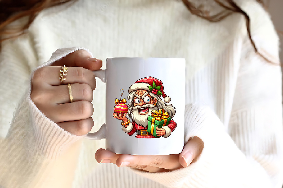 Christmas Crazy Santa Claus PNG, a Seasonal Illustration by Craft Nest (Photo 7 of 7)