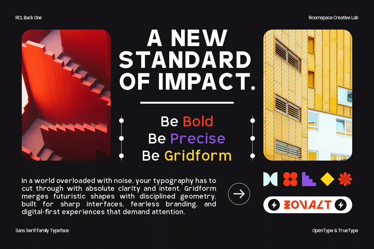 BackOne – A Bold Modern Sans Font, a Sans Serif Font by roomspace creative lab (Photo 9 of 15)