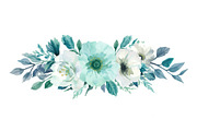 Cool Blue Watercolor Florals, an Illustration by Creativeshirt (Thumbnail 9 of 11)