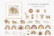 SAFARI ANIMALS clipart and patterns, an Animal Illustration by polikarpovaart (Thumbnail 9 of 12)
