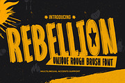 REBELLION - Unique Rough Brush Font, a Font by Gassstype (Thumbnail 1 of 8)