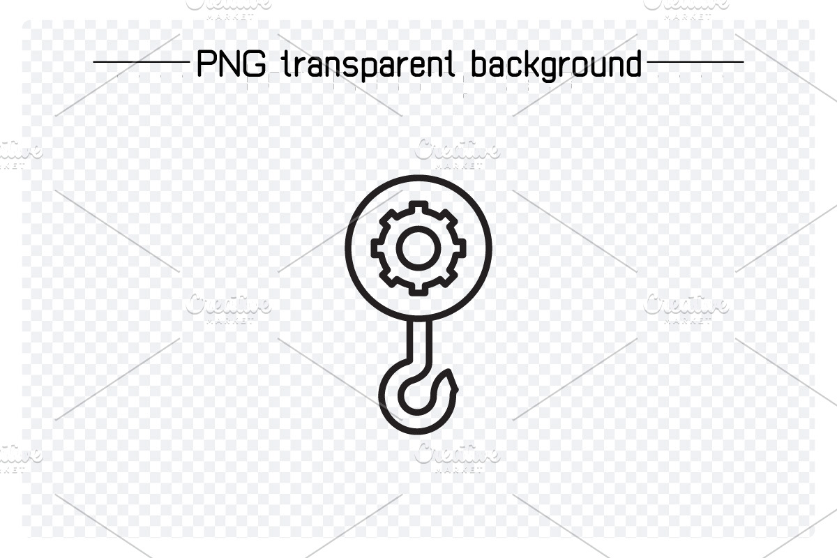 Industrial Crane Hook Line Icons, an Outline Icon by Designfour (Photo 5 of 7)