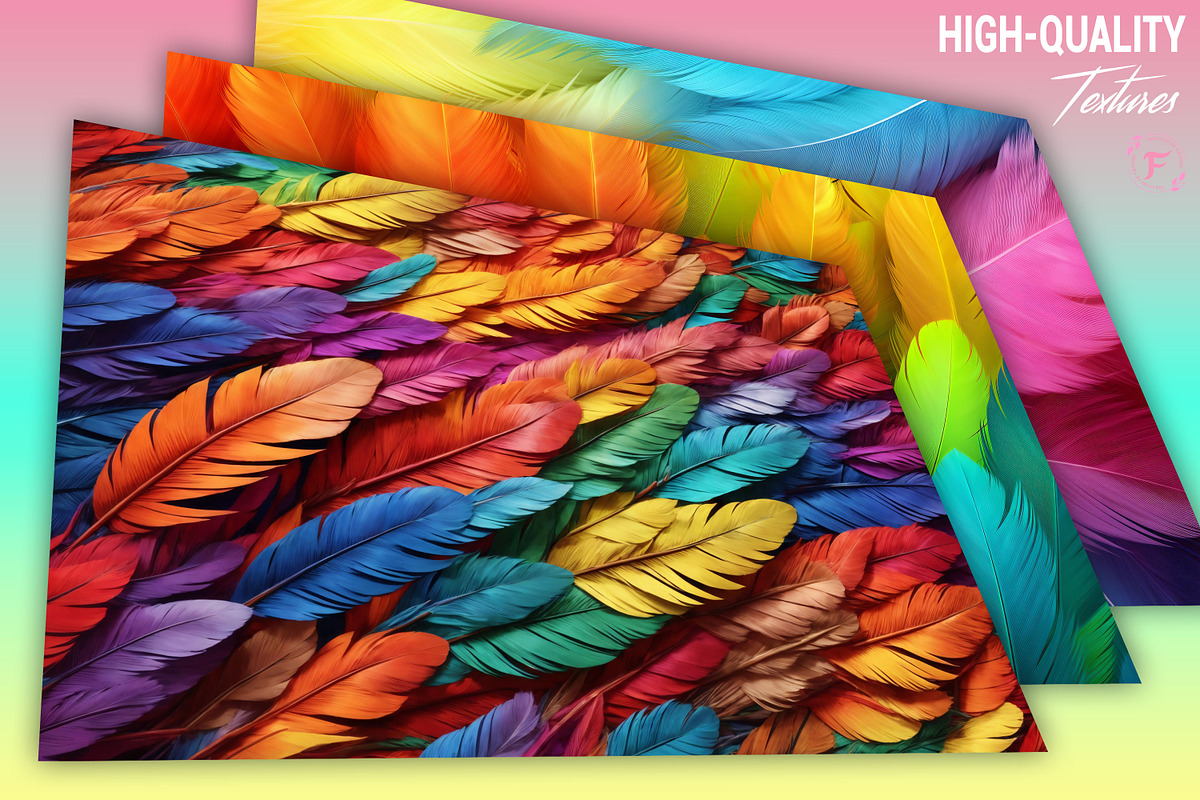 Rainbow Feather Background, a Texture Graphic by Forhadx5 (Photo 2 of 5)