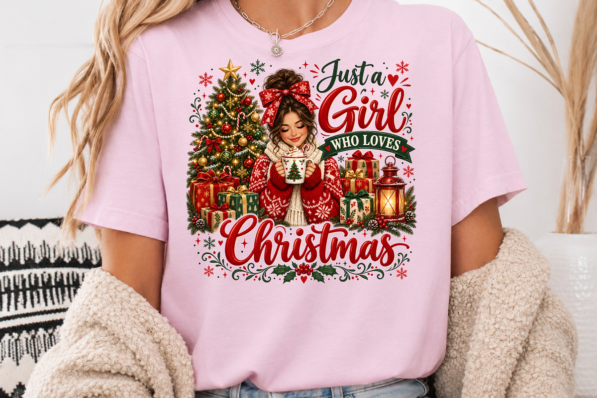 Just A Girl Who Loves Christmas PNG, a Seasonal Illustration by Rose Art (Photo 3 of 4)
