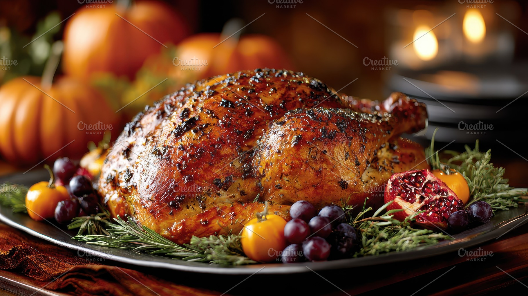 Roasted Turkey Thanksgiving Dinner F, a Photo by Pixeness Studio