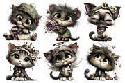 Whimsical Cat Clipart, an Illustration by Pixels.Craft (Thumbnail 6 of 6)