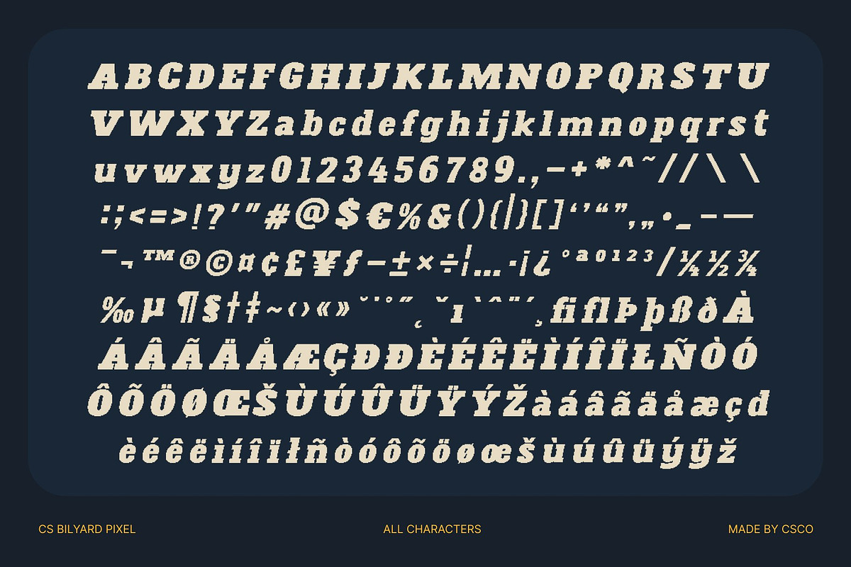 CS Bilyard Pixel, a Slab Serif Font by Craft Supply Co. (Photo 8 of 8)