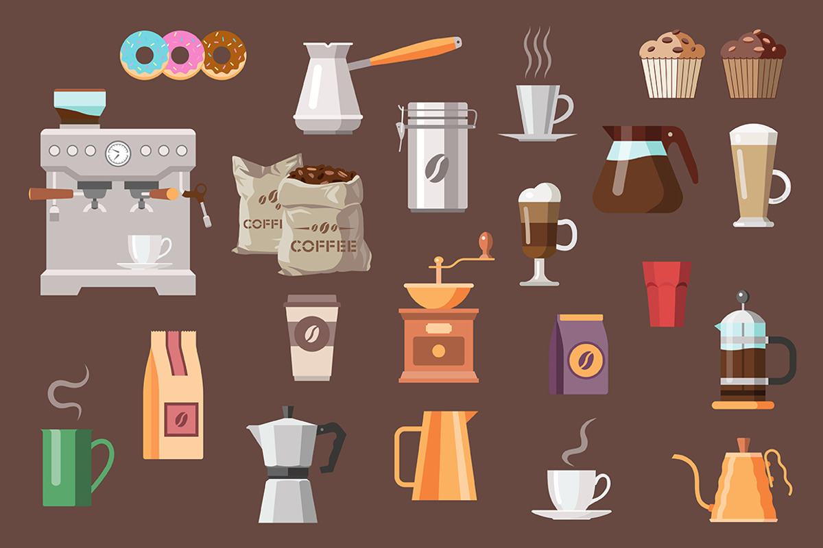 Coffee icon set, an Outline Icon by valeri_si (Photo 1 of 2)