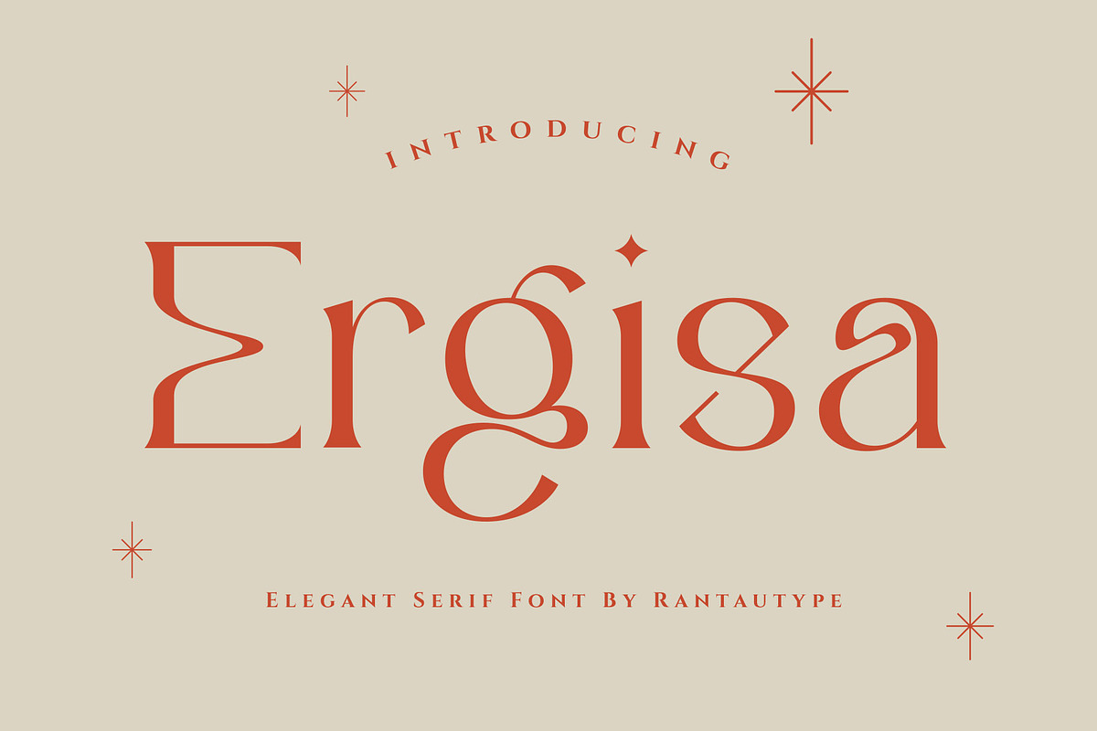 Ergisa Elegant Serif Font, a Serif Font by RantautypeStudio (Photo 1 of 17)