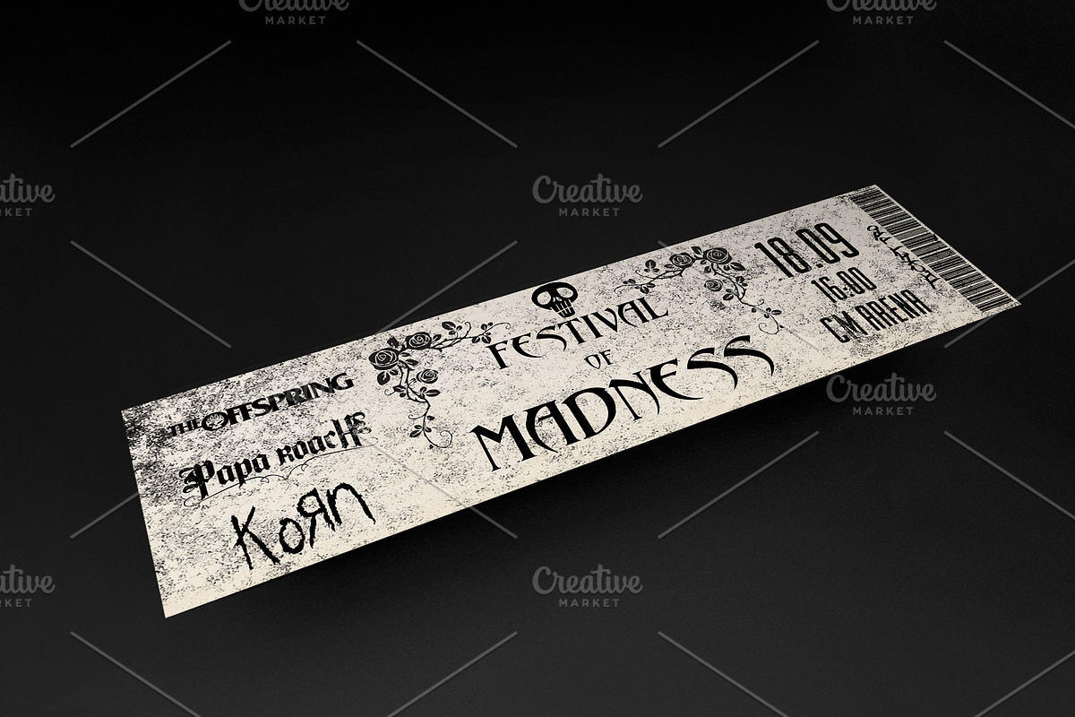 Grungy Rock Event Ticket, an Invitation Template by Konakchiev (Photo 3 of 3)