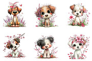 Whimsical Spring Dogs Clipart, an Illustration by CreationArt (Thumbnail 7 of 7)