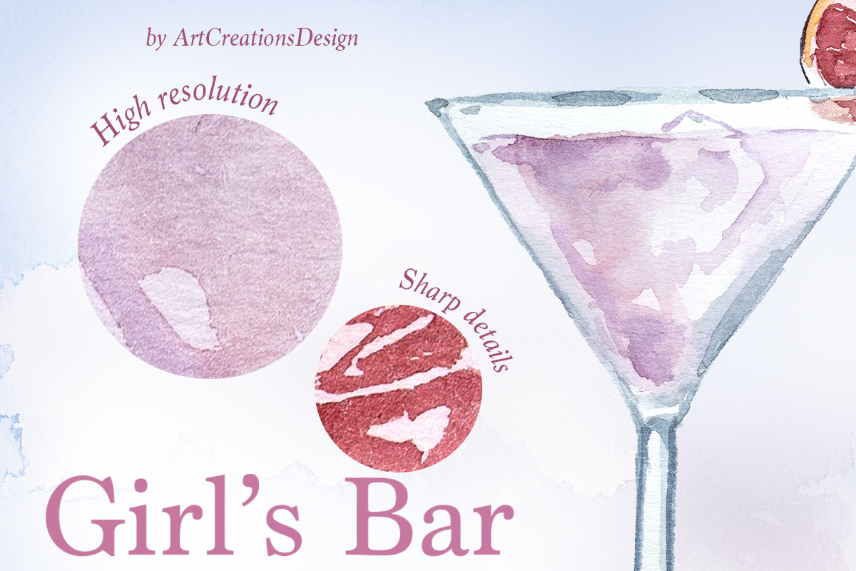 Hand Painted Girl's Bar Clipart, a Food Illustration by ArtCreationsDesign (Photo 13 of 14)