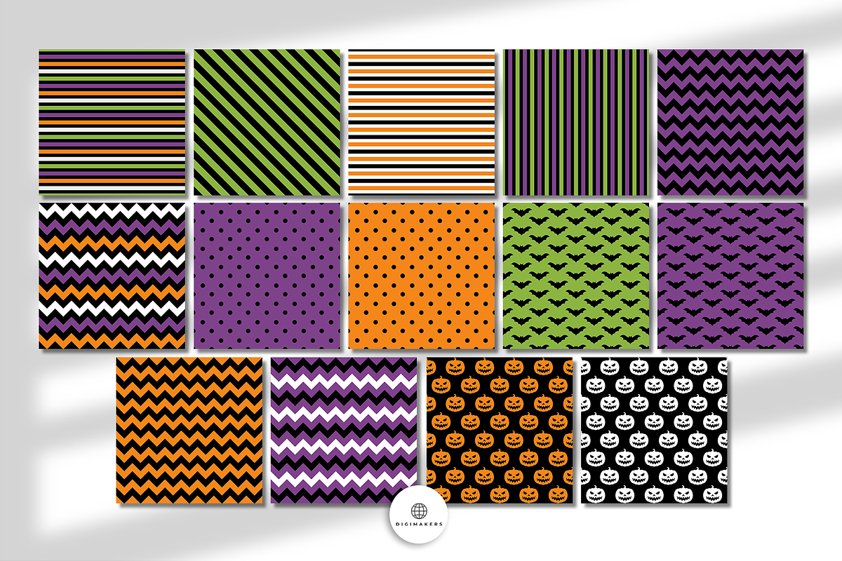 28 Halloween Themed Digital Papers, a Pattern Graphic by Nina Shaw (Photo 7 of 10)