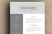 The Simone Resume Pack - Grey, a Resume Template by LeArt (Thumbnail 1 of 4)