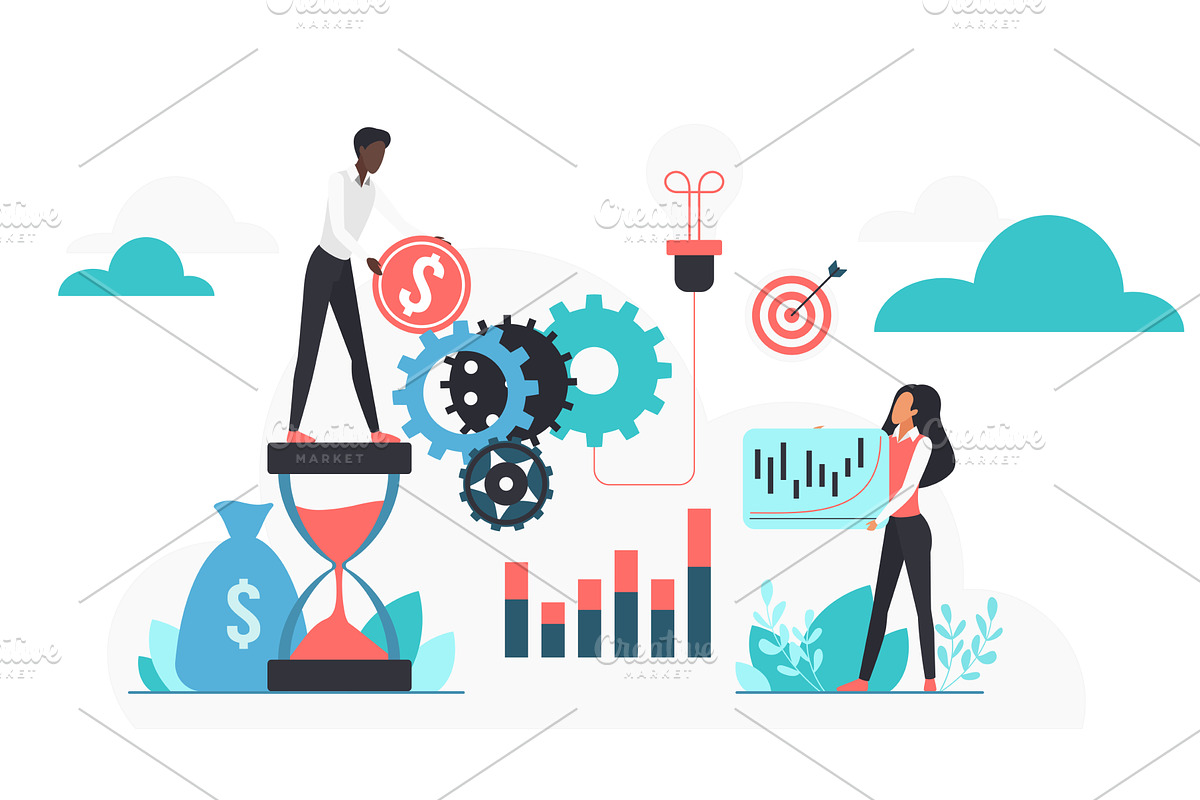 Cloud investment strategy financial, a Finance Illustration by Lemberg Vector