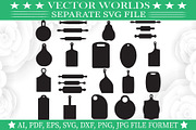 Cutting Boards And Rolling Pin Svg, an Object Graphic by VectorWorlds (Thumbnail 1 of 3)