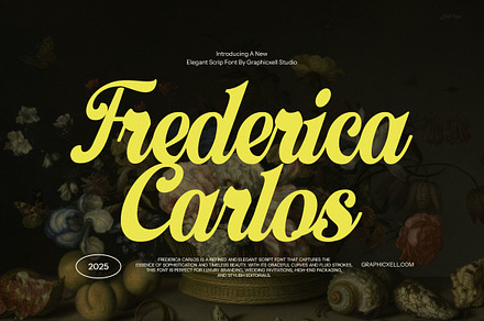 Frederica Script Font, a Script Font by Graphicxell