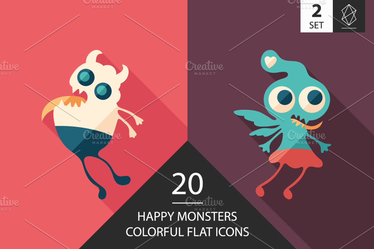 Monsters flat square icon set 2, an Icon by Yury Velikanov (Photo 1 of 3)