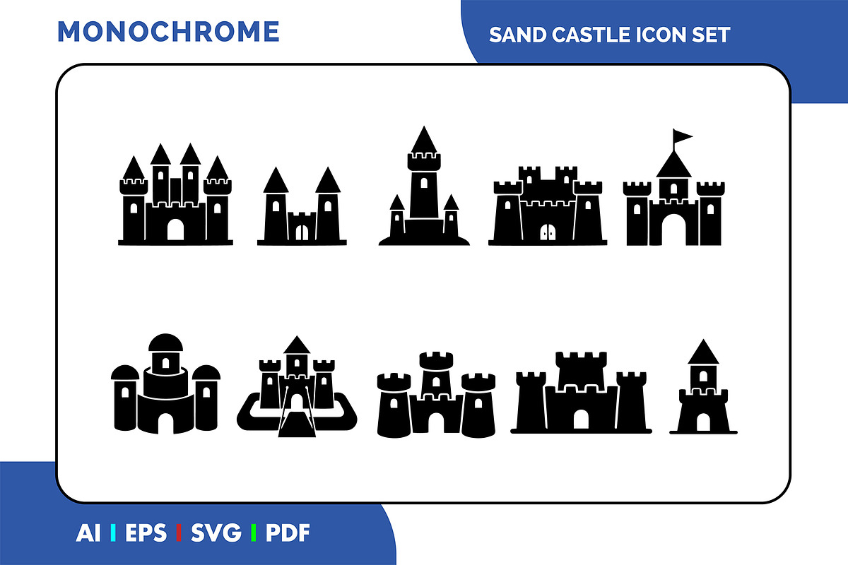 Sand Castle Vector Icons, a Solid Icon by Fontmine Studio (Photo 1 of 3)