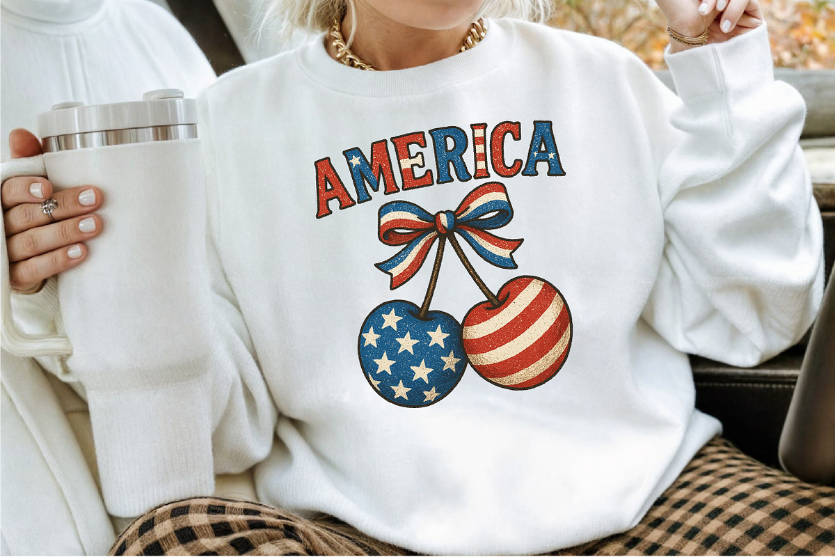 America Cherries Patriotic PNG, an Illustration by Sublimation Artist (Photo 7 of 9)