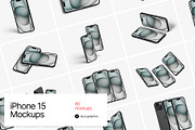 iPhone 15 Mockups, an iPhone Mockup by ls.graphics (Thumbnail 1 of 11)