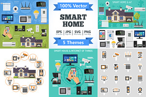 Smart Home and Internet of Things, a Technology Illustration by TAlex