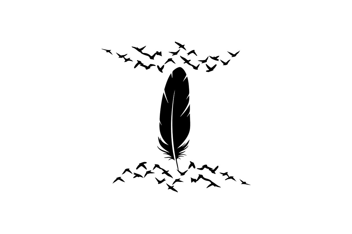 Boho Feather Silhouette Vector, an Object Graphic by jahid234 (Photo 50 of 51)