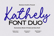 Kathely Font Duo Sans Signature, a Script Font by Maulana Creative (Thumbnail 1 of 7)
