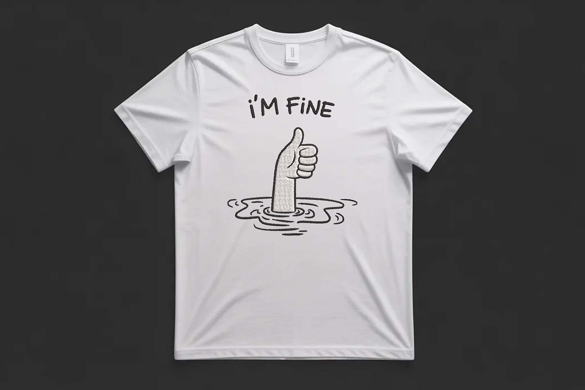 I'm Fine Drowning Hand Embroidery, a Decorative Illustration by Purpose Ekbal (Photo 3 of 3)