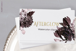 Afterglow. Dark Bordeaux Flowers