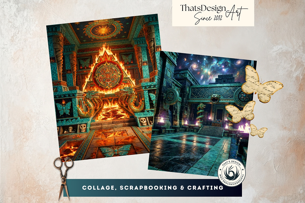 Aztec Backdrops Mythology Papers, a Background Graphic by ThatsDesignArt (Photo 4 of 14)