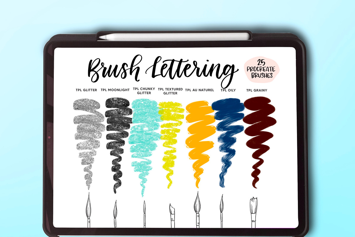 25 Brush Procreate Lettering Bundle, a Brush Add-On by The Pigeon Letters (Photo 4 of 12)