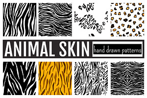 Animal skin hand drawn patterns