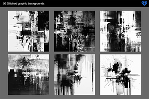 Glitched - 50 Black & White Textures