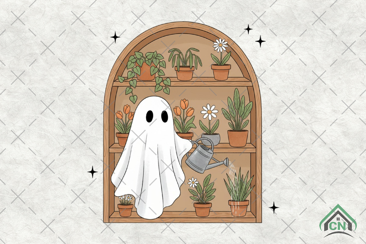 Cute Ghost Plant Lover Png, an Illustration by Craft Nest (Photo 1 of 6)